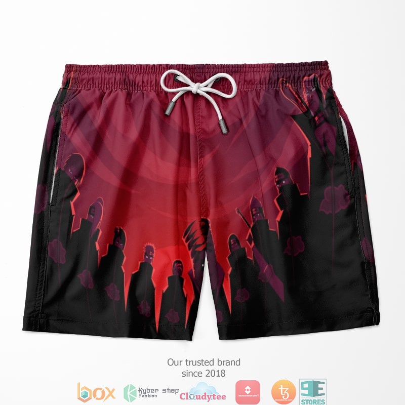 Akatski Members All Over Brushed Naruto Shorts