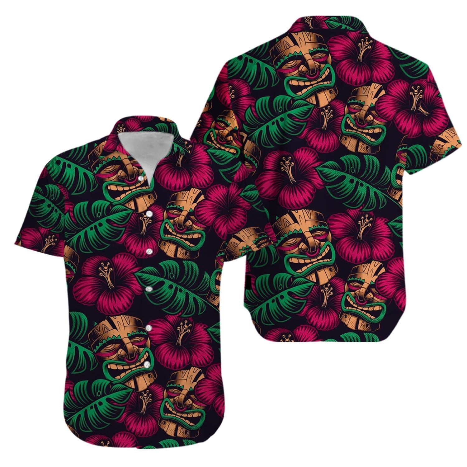 Aku Aku Tiki Hello Summer Aloha Hawaiian Shirt For Men Women