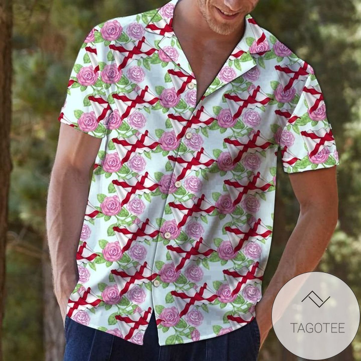 Alabama Camellia 3d Hawaiian Shirt For Men With Vibrant Colors And Textures