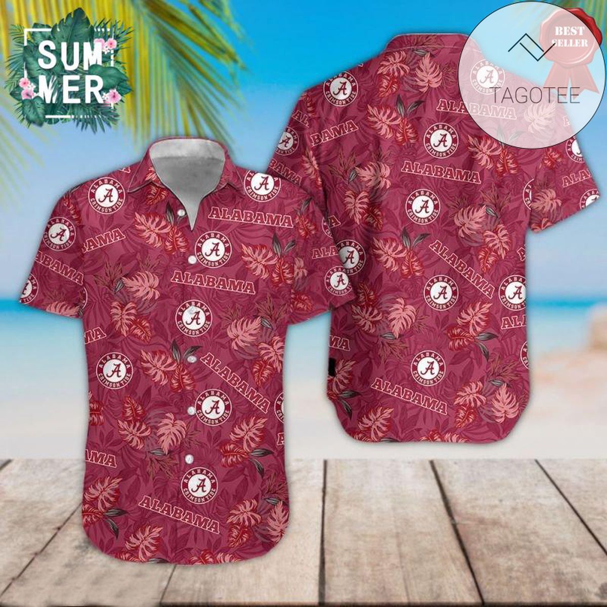 Alabama Camellia 3d Hawaiian Shirt For Men With Vibrant Colors And Textures