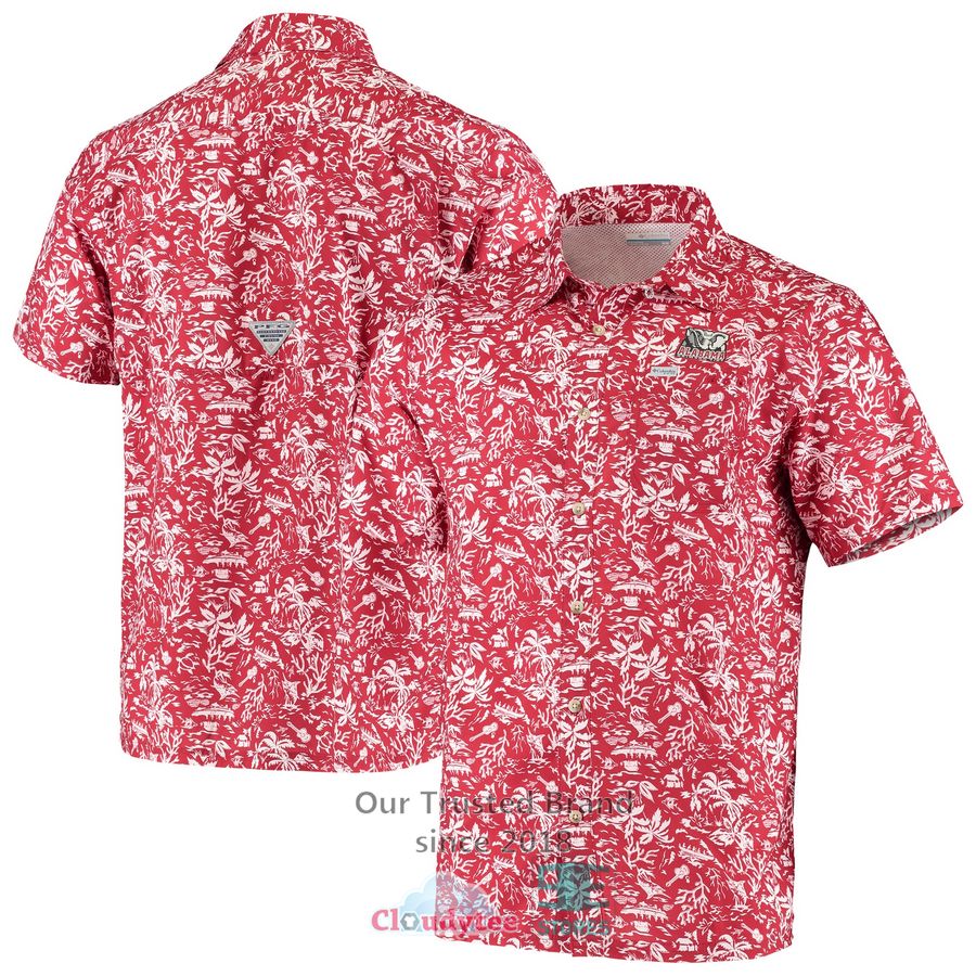 Alabama Crimson Tide Columbia Super Slack Tide Crimson Hawaiian Shirt