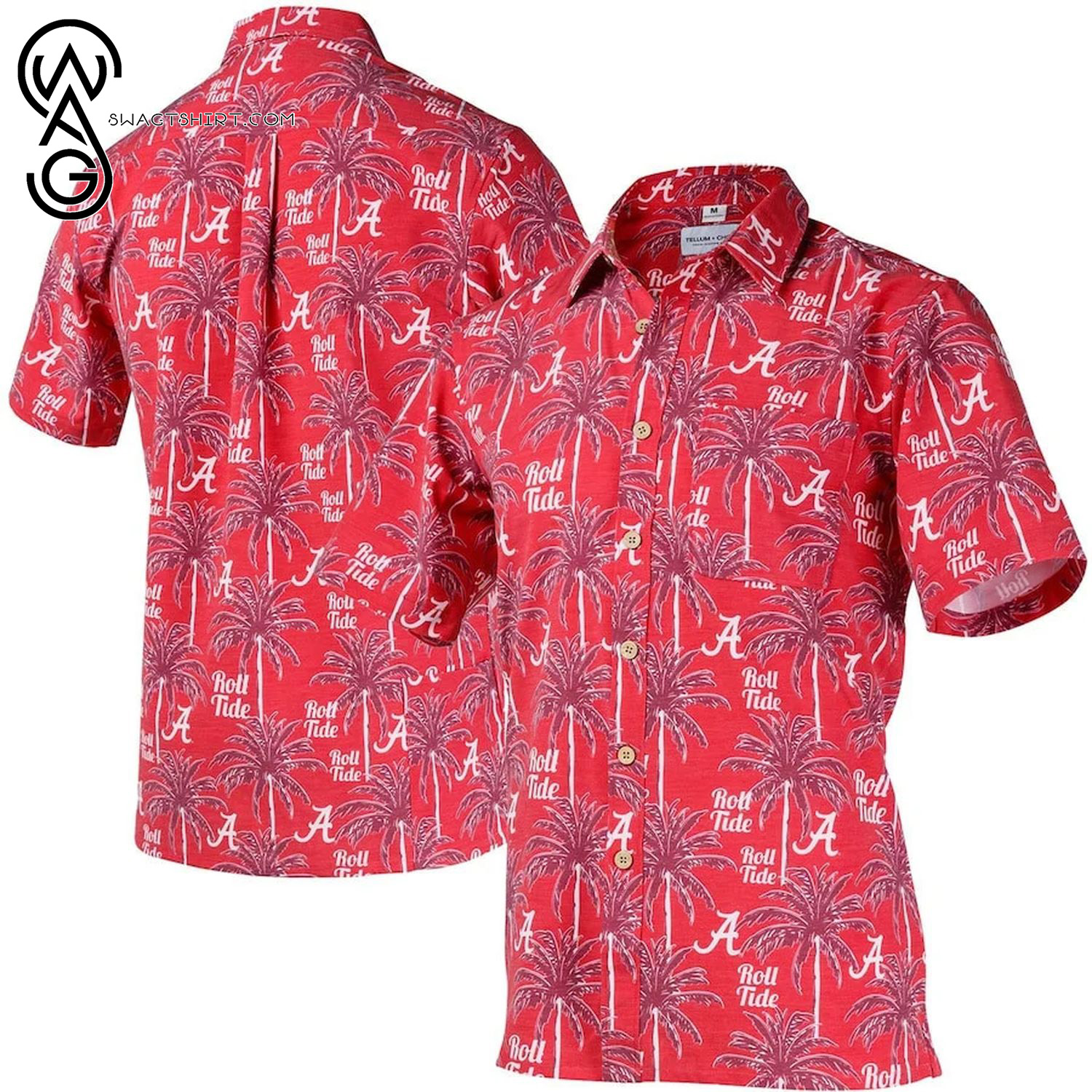 Alabama Crimson Tide Coconut Tree Aloha Hawaiian Shirt