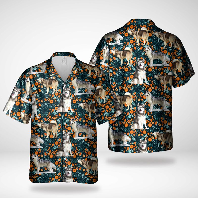 Alaskan Malamute Christmas Hawaiian Shirt For Men Women