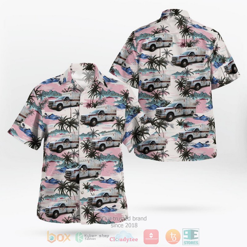 Albany New York Five Quad Volunteer Ambulance Service Hawaiian Shirt