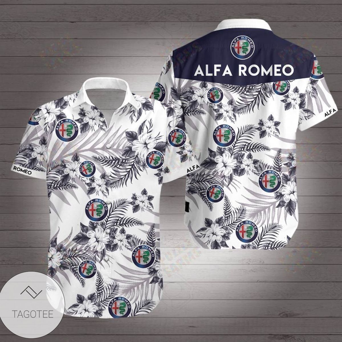 Alfa Romeo F1 Racing All Over Print Summer Short Sleeve Hawaiian Beach Shirt – White