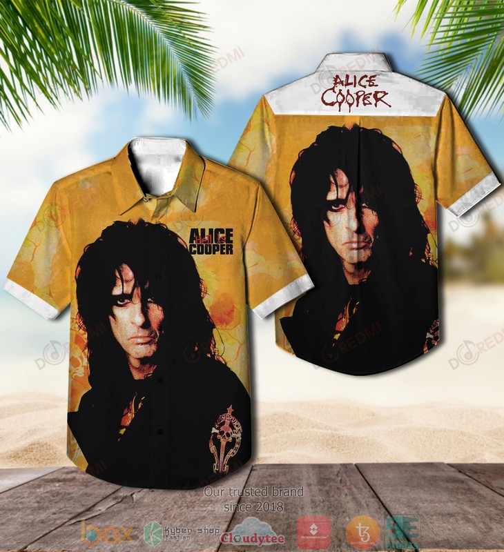 Alice Cooper Hibiscus pattern Short Sleeve Hawaiian Shirt