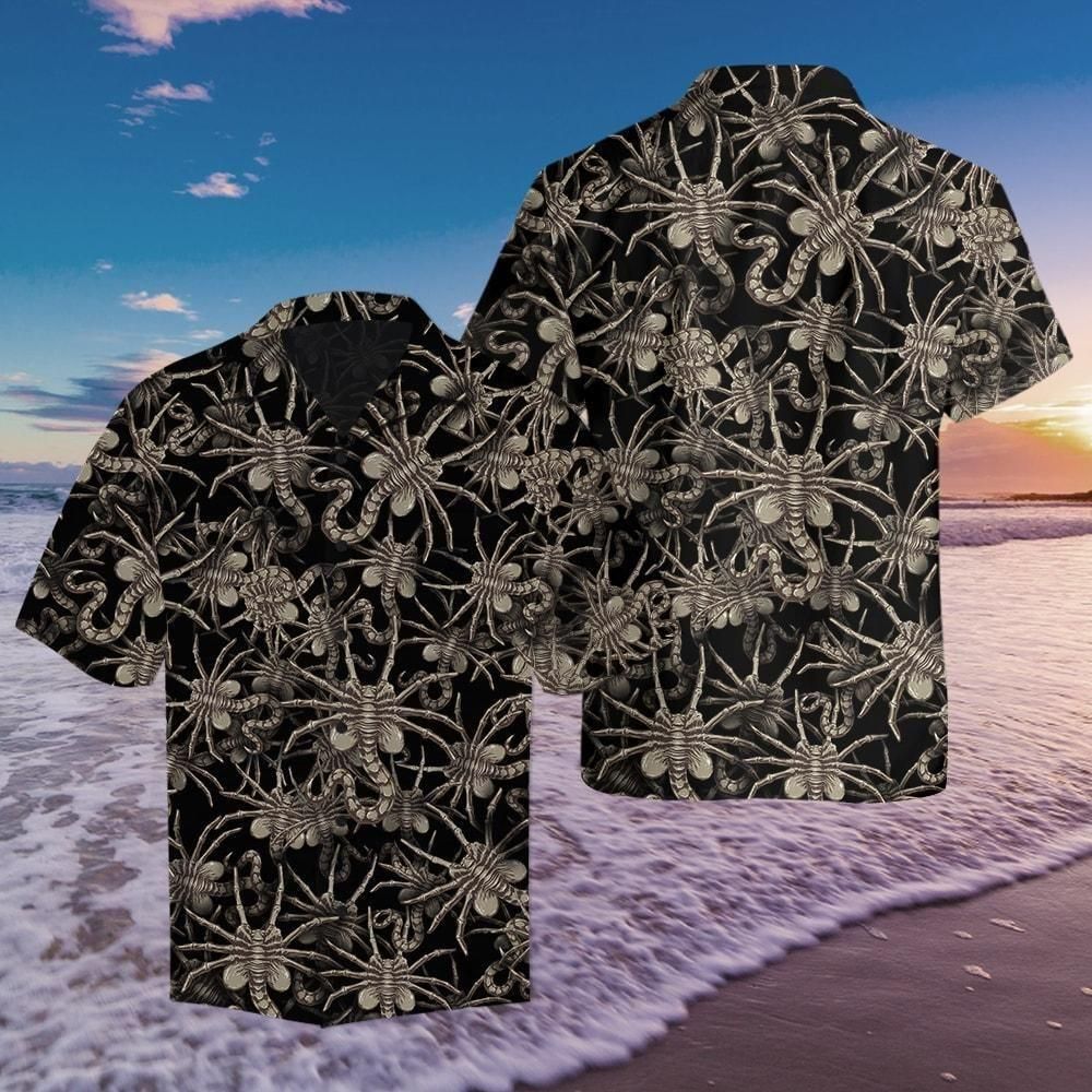 Alien Face Hugger Hawaiian Shirt For Men Women