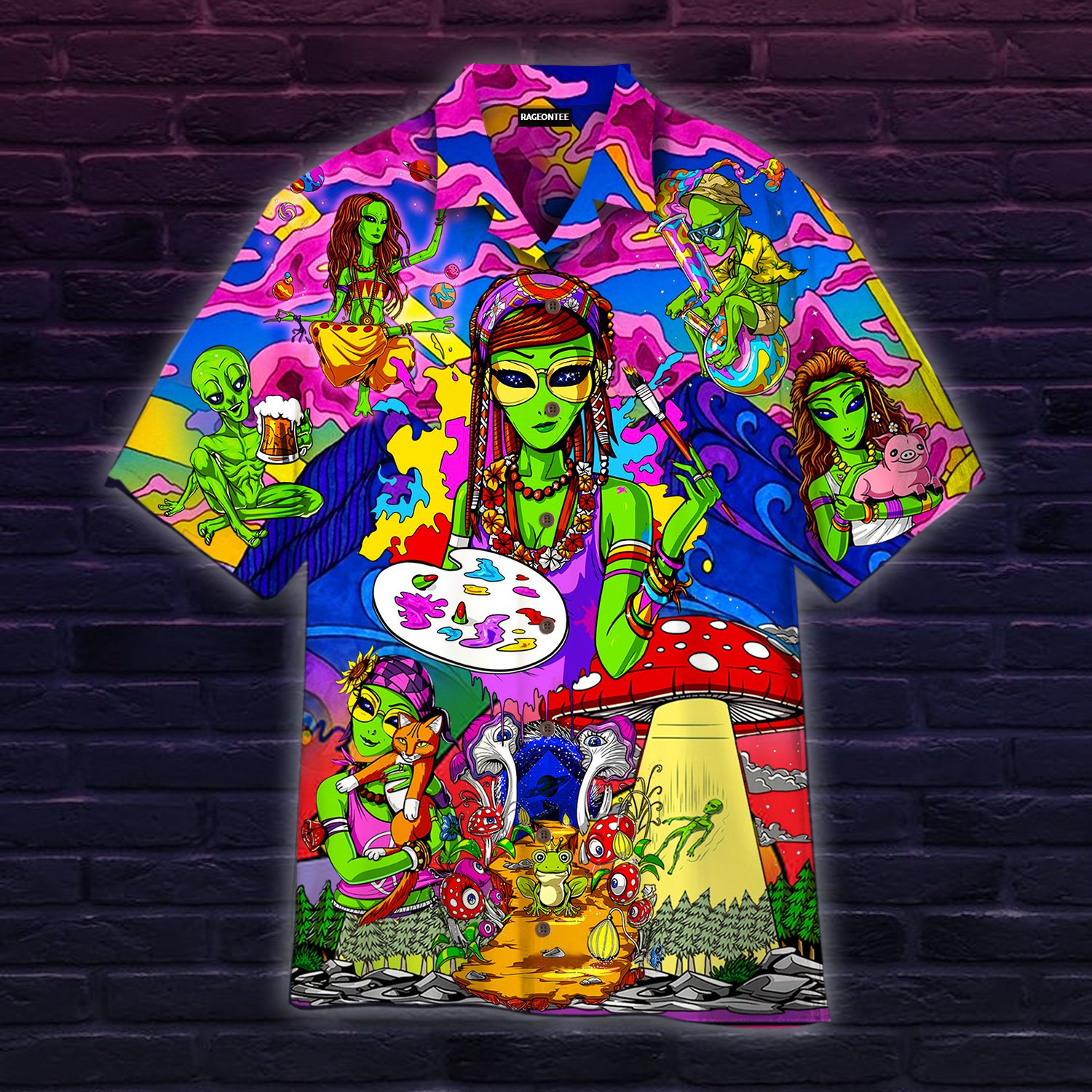 Alien Life In The Universe Hawaiian Shirt For Men Women