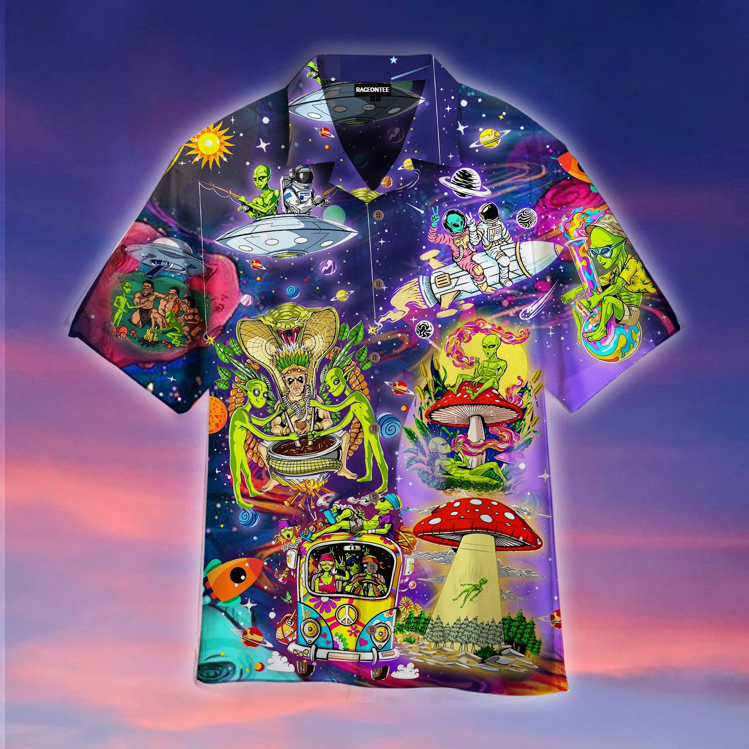 Alien Painting Hawaiian Shirt For Men Women