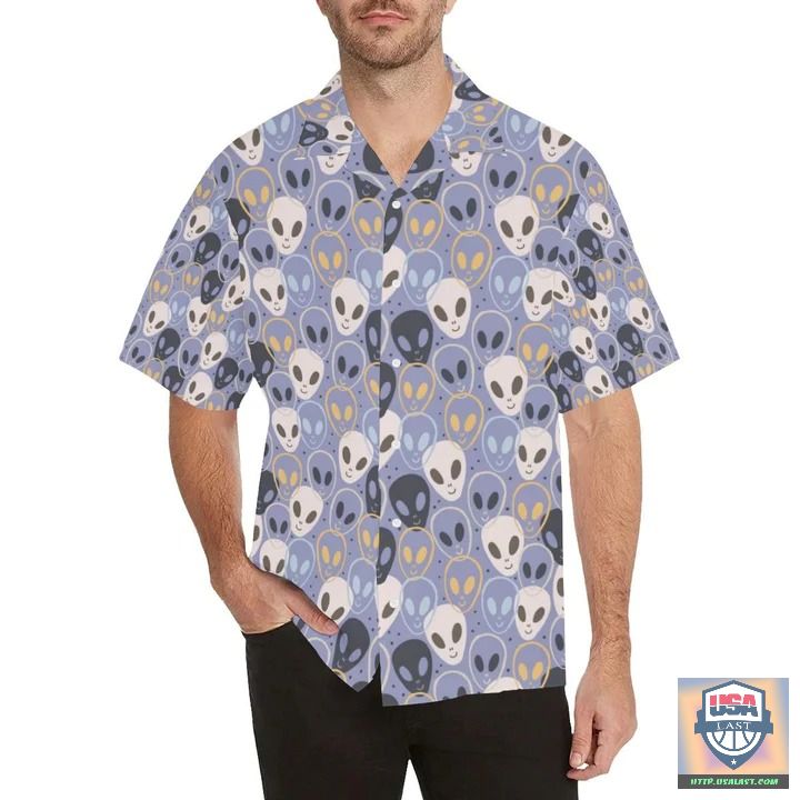 Alien Pattern Green Unique Design Hawaiian Shirt For Men Women