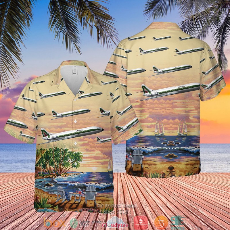 Alitalia Sud Aviation Caravelle Hawaiian Shirt