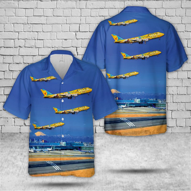 All Nippon Airways Boeing 747-481D Pokemon at Haneda Airport Hawaiian Shirt