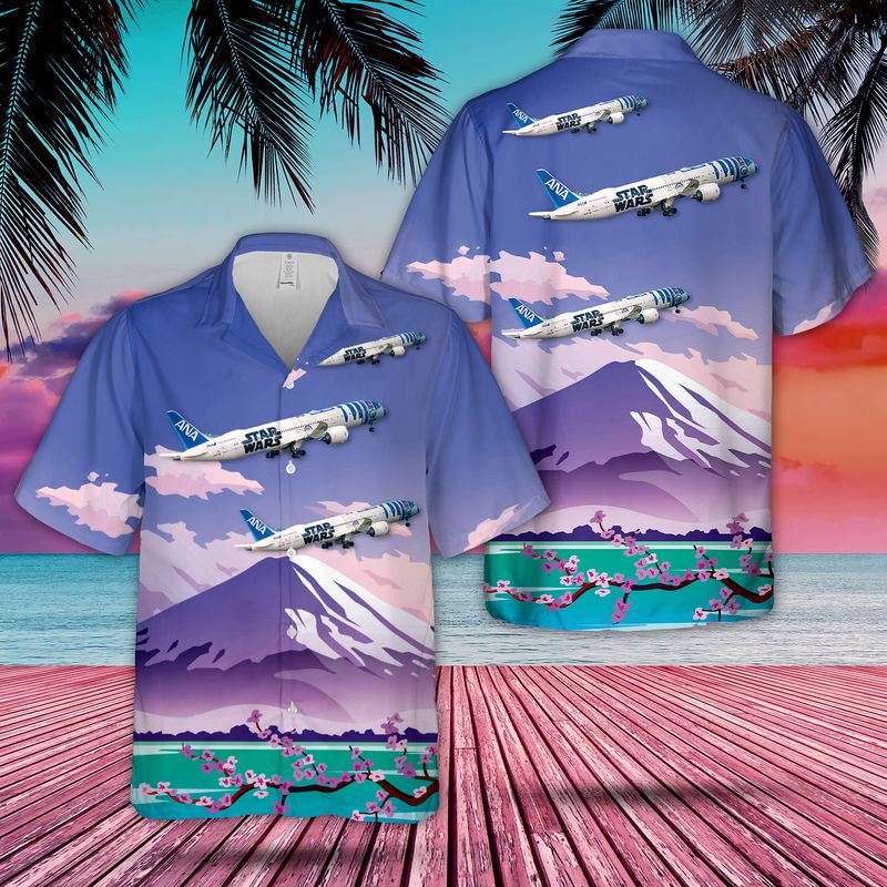 All Nippon Airways Boeing 787-9 Dreamliner Hawaiian Shirt