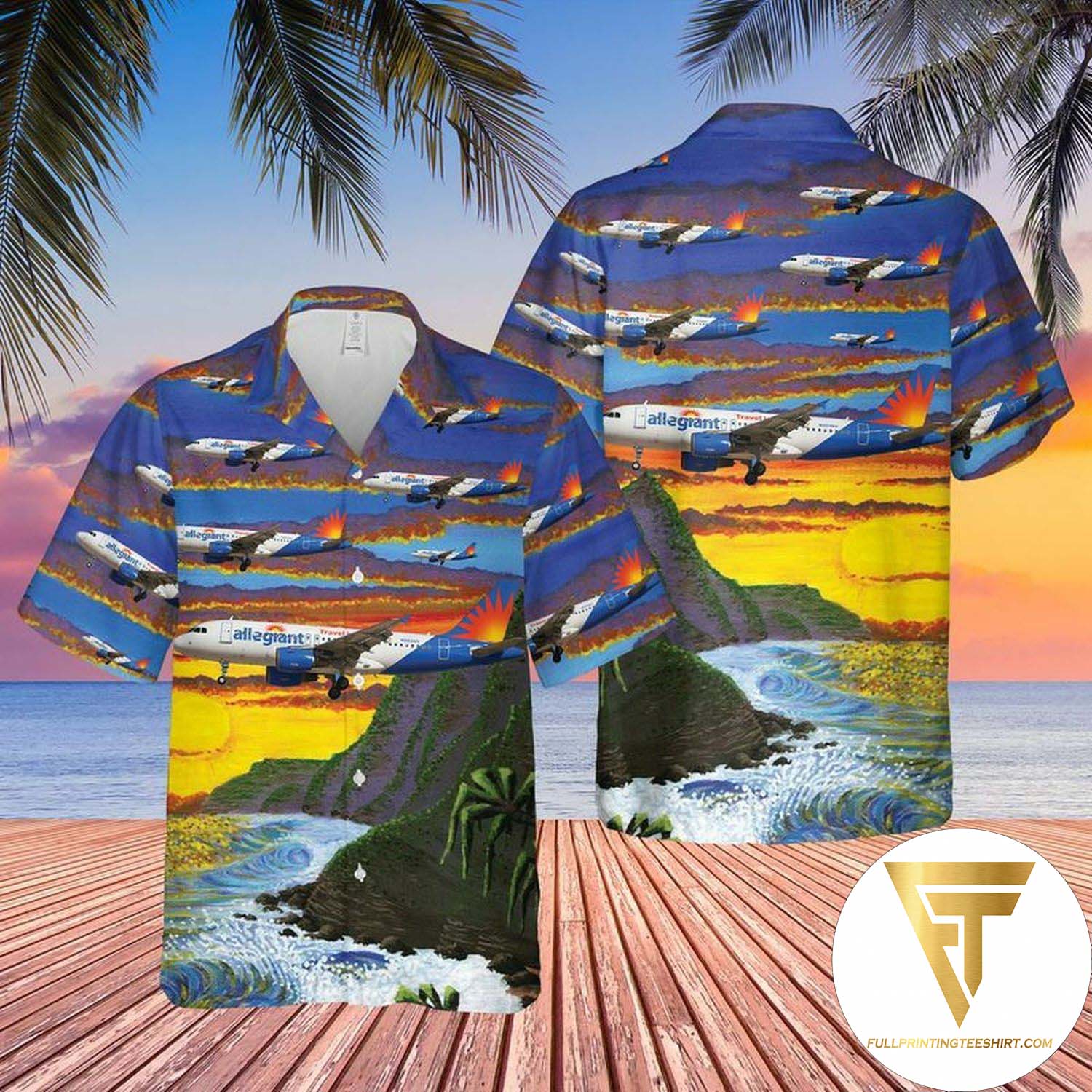 Allegiant Air Airbus A319-111 Hawaiian Shirt And Beach Shorts