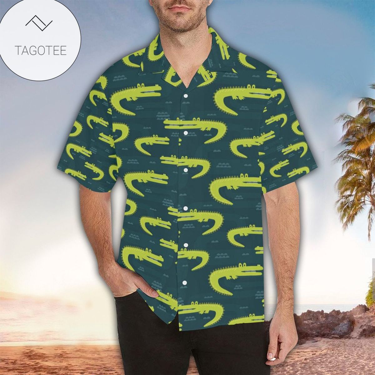 Alligator Hawaiian Shirt Alligator Button Up Shirt