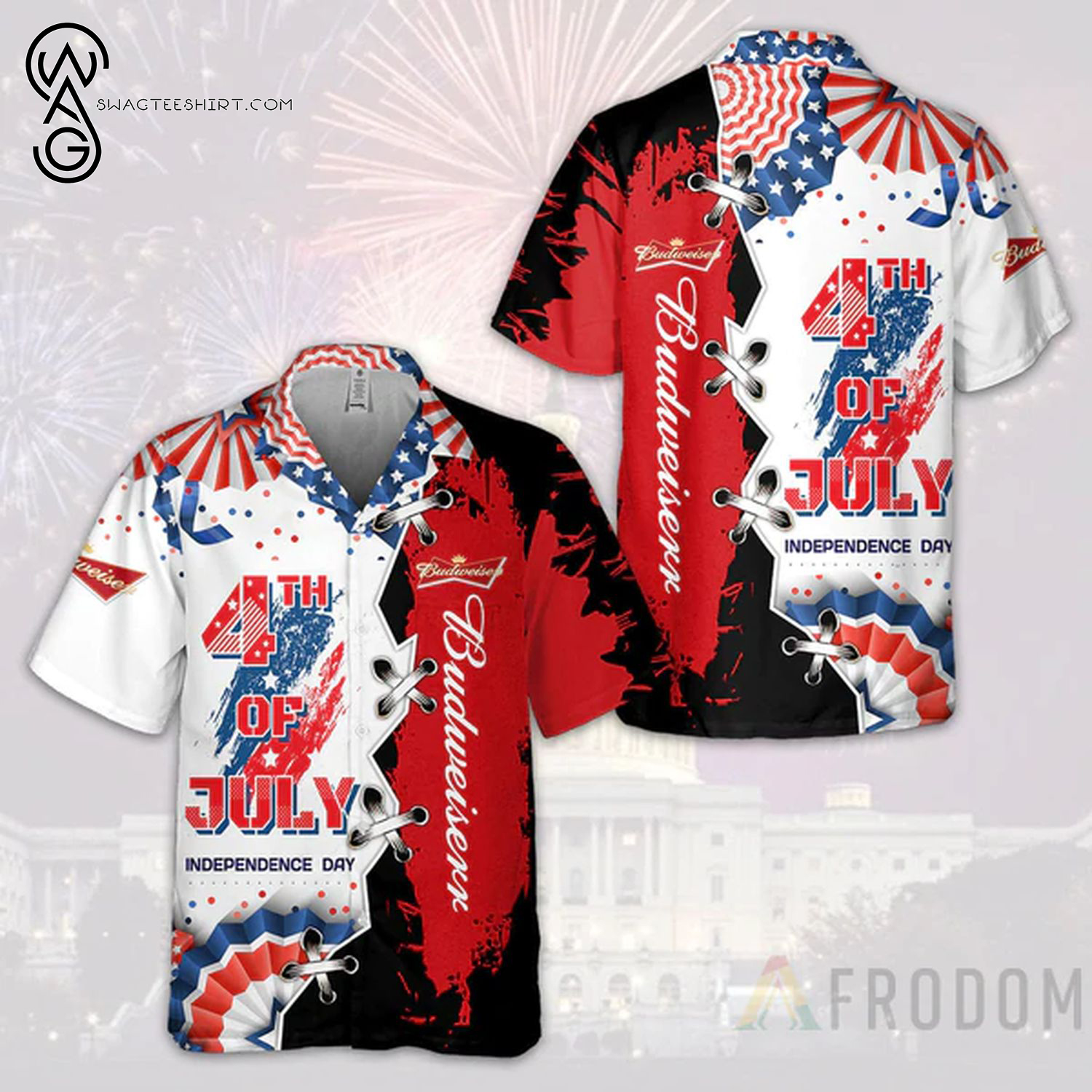 Aloha Independence Day Budweiser Beer Summer Vibes Hawaiian Shirt