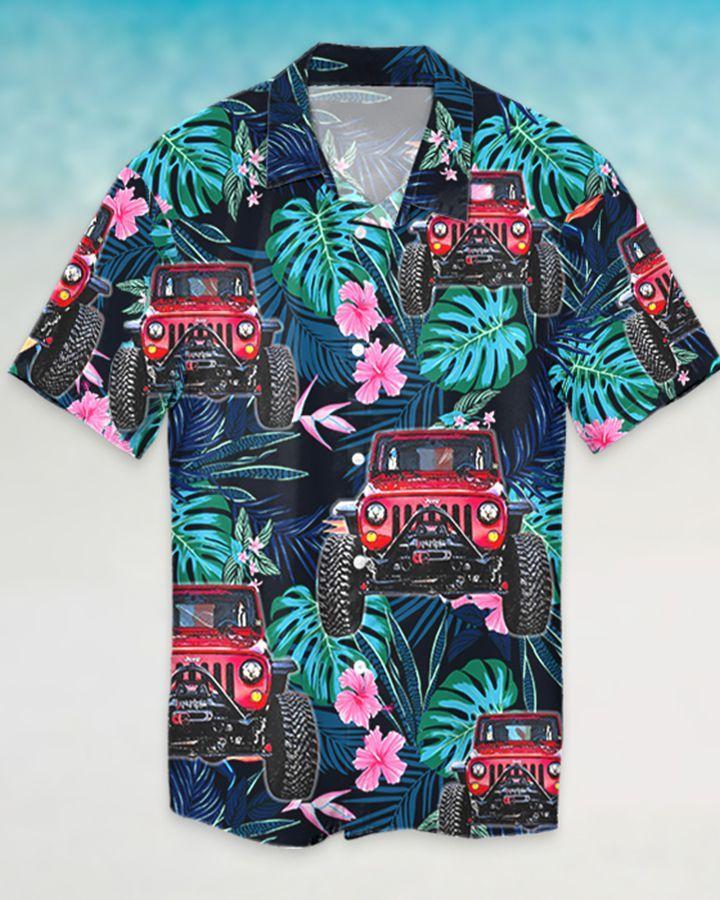 Aloha Jeep Flamingo Tropical Hawaiian Shirt For Men Women