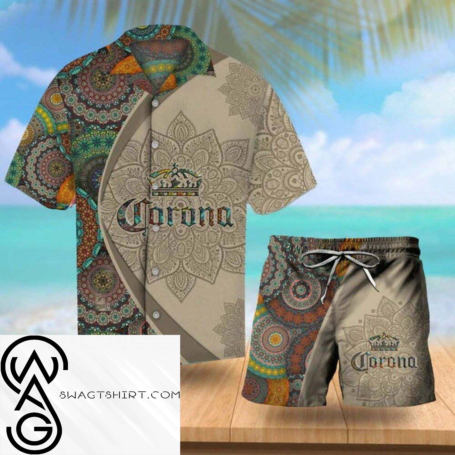 Aloha Mandala Crown Royal All Over Print Hawaiian Shirt And Beach Shorts