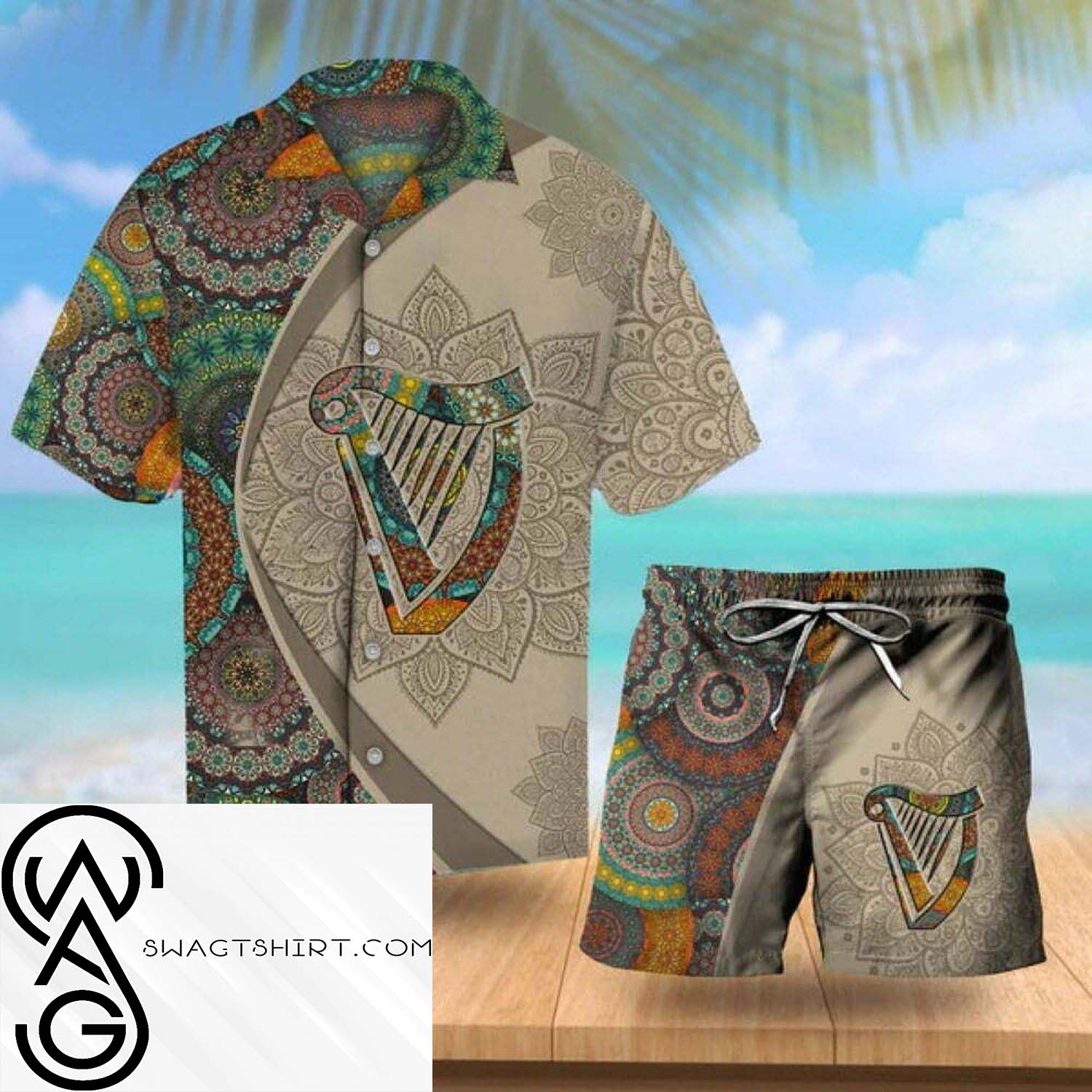 Aloha Mandala Crown Royal All Over Print Hawaiian Shirt And Beach Shorts