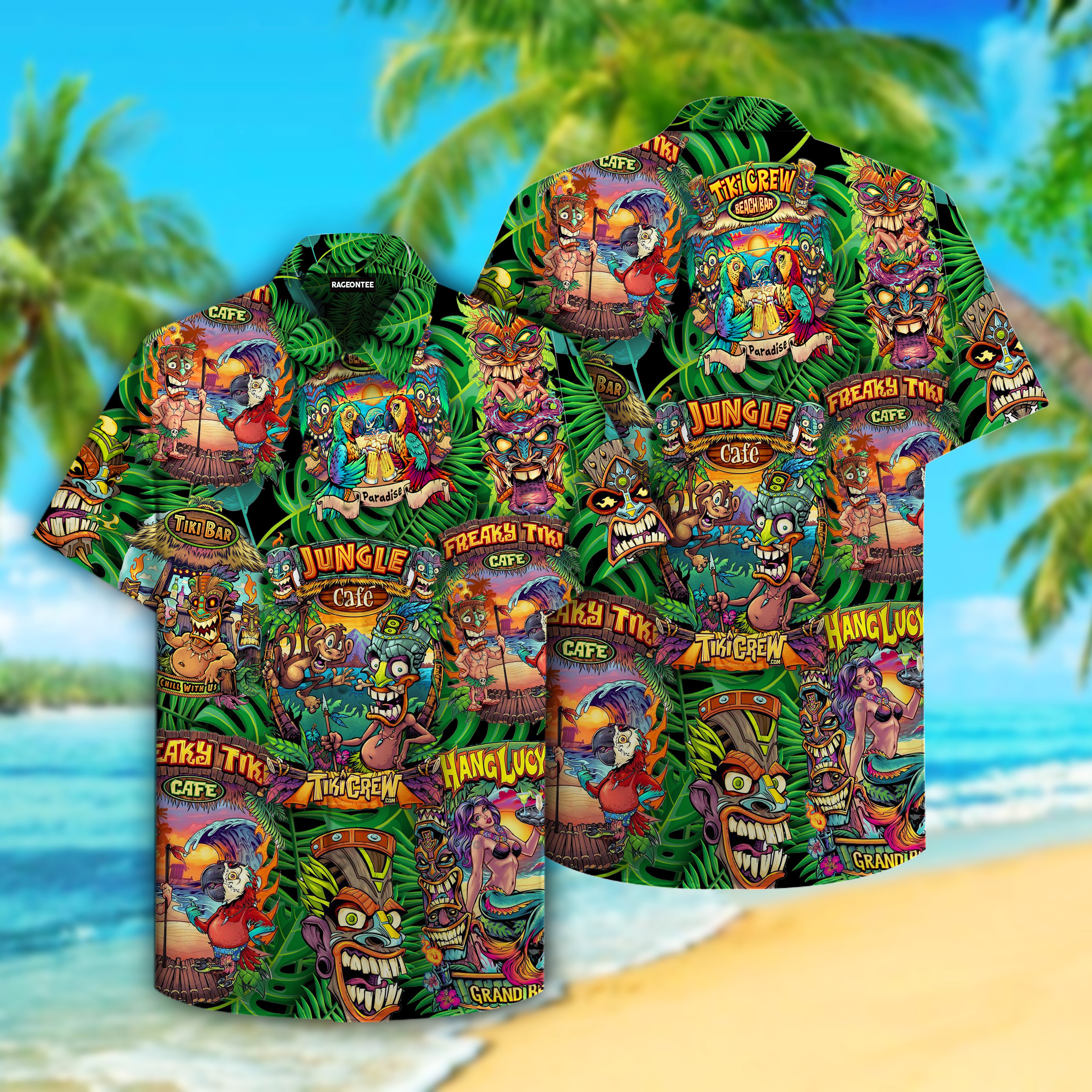 Aloha Torches Tiki Tropical Hawaiian Shirt For Men Women