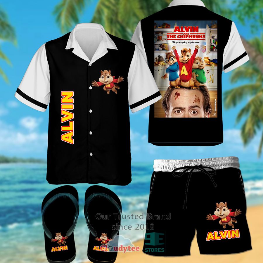 Alvin and the Chipmunks Simon Hawaiian Shirt, Shorts