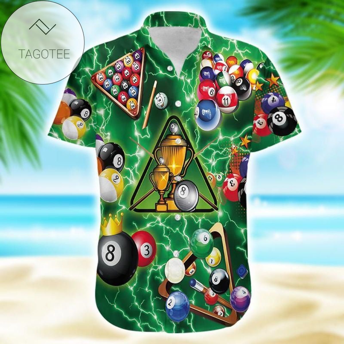 Amazing Black Fire 8 Ball Billiard Unisex Hawaiian Shirts