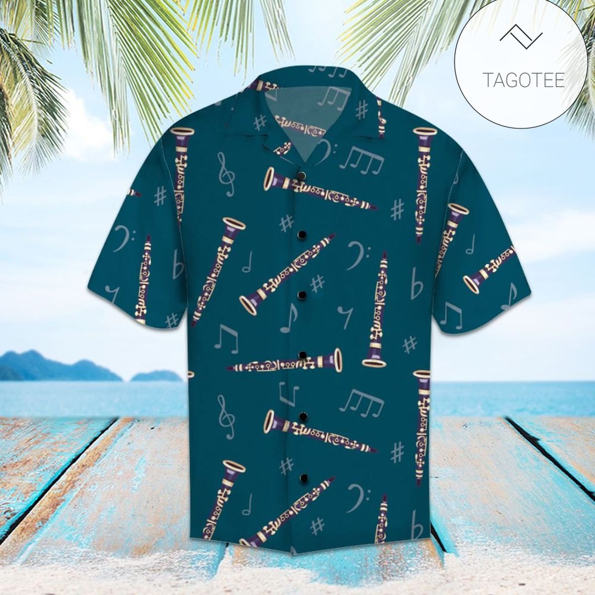 Amazing Clarinet 3d Hawaiian Shirt For Men With Vibrant Colors And Textures