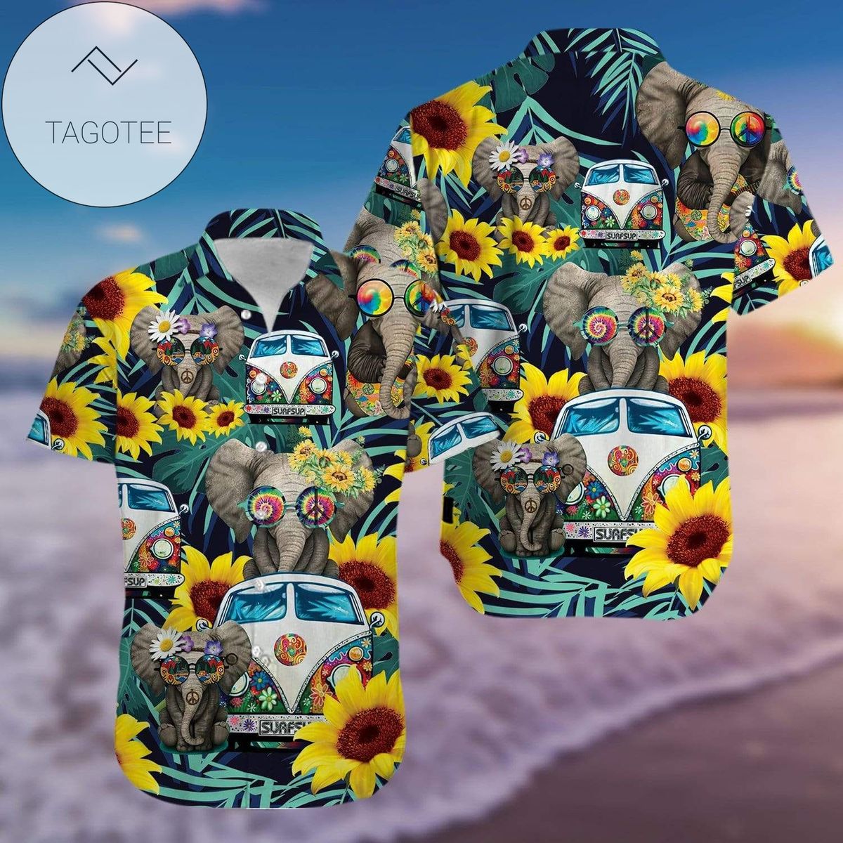 Amazing Colorful Hippy Bunny Happy Easter Unisex Hawaiian Aloha Shirts