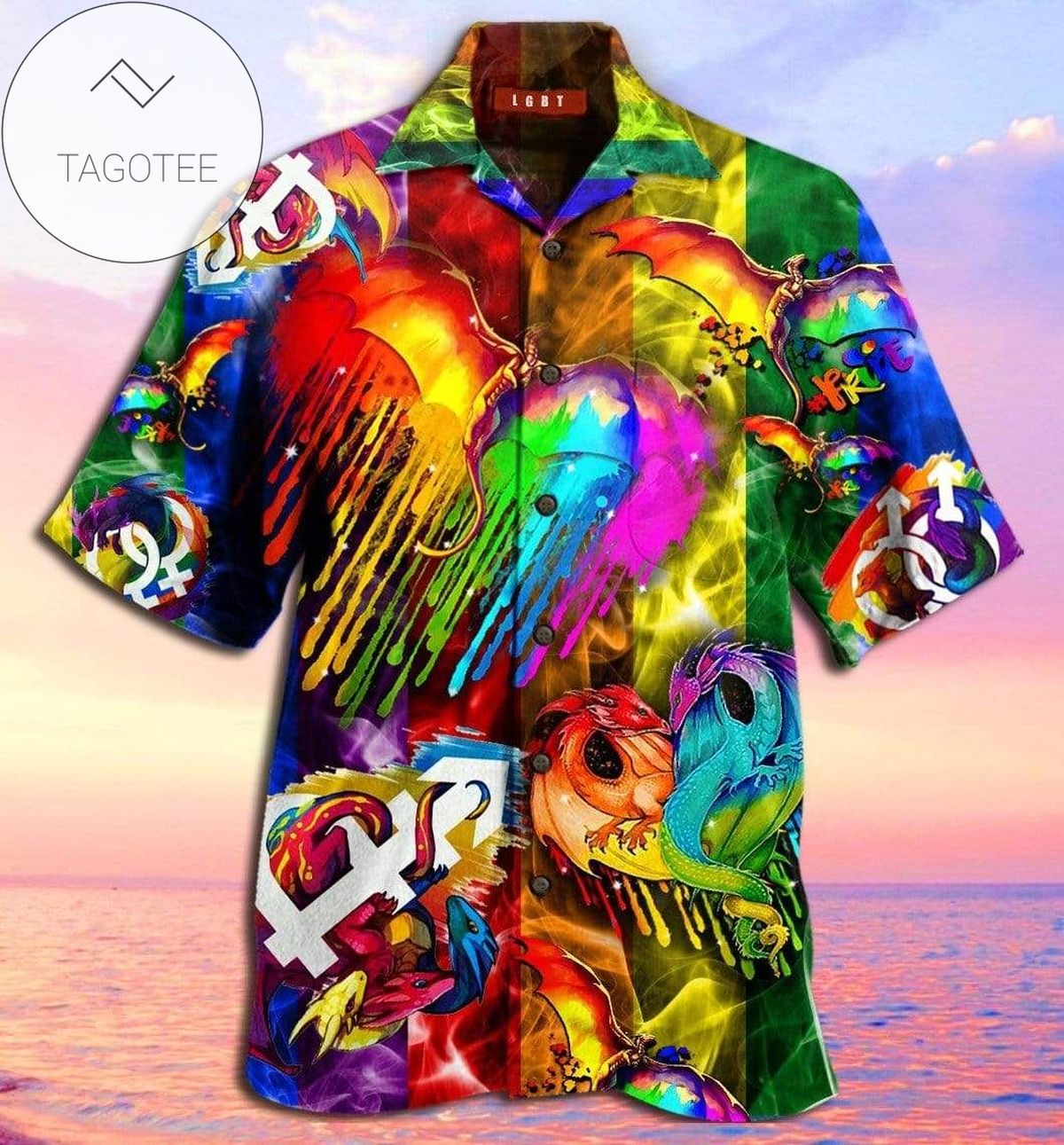 Amazing Colorful Hippie Elephant Sunflower Aloha Authentic Hawaiian Shirt 2022s 2701kv