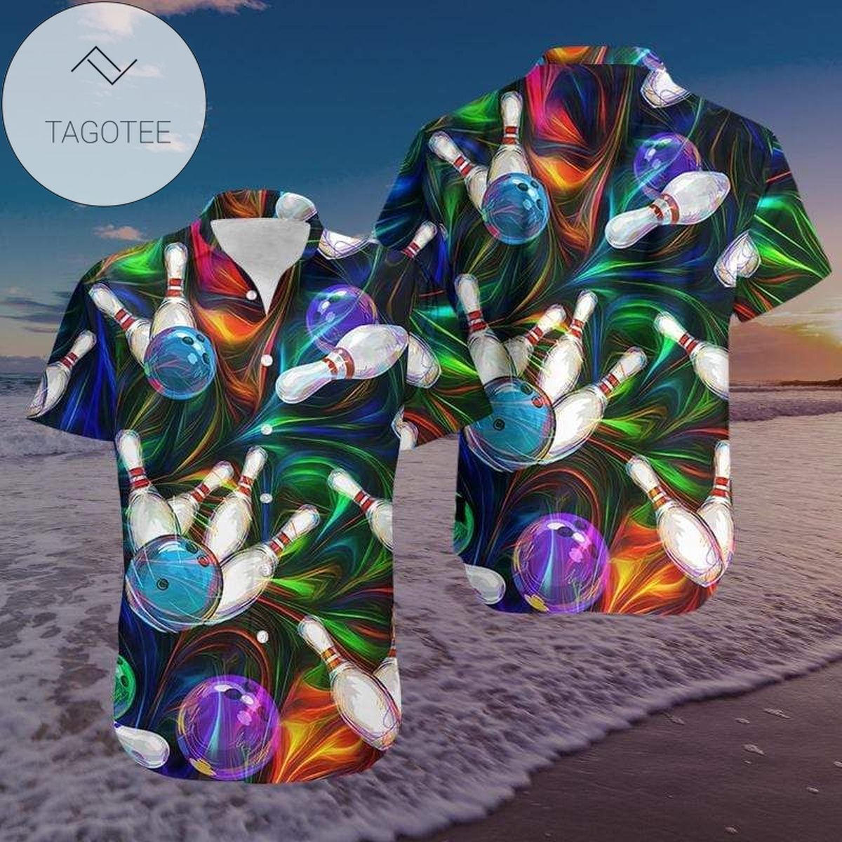 Amazing Colorful Lights Santa Claus Unisex Hawaiian Aloha Shirts