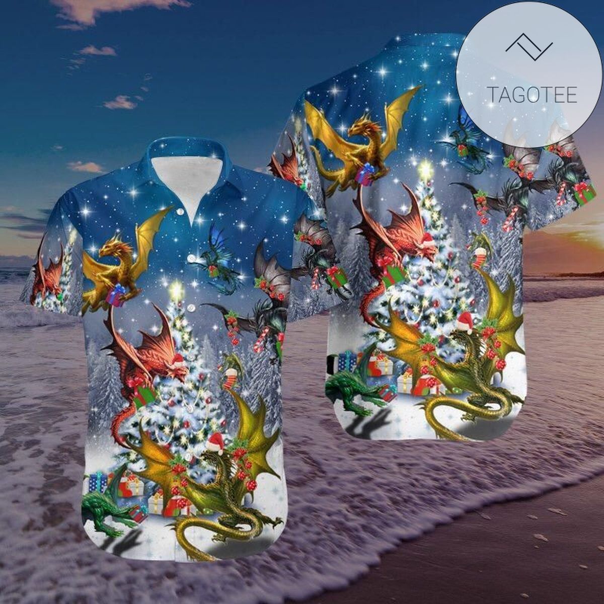 Amazing Dragon Family In Christmas Eve Hawaiian Shirts 71220h