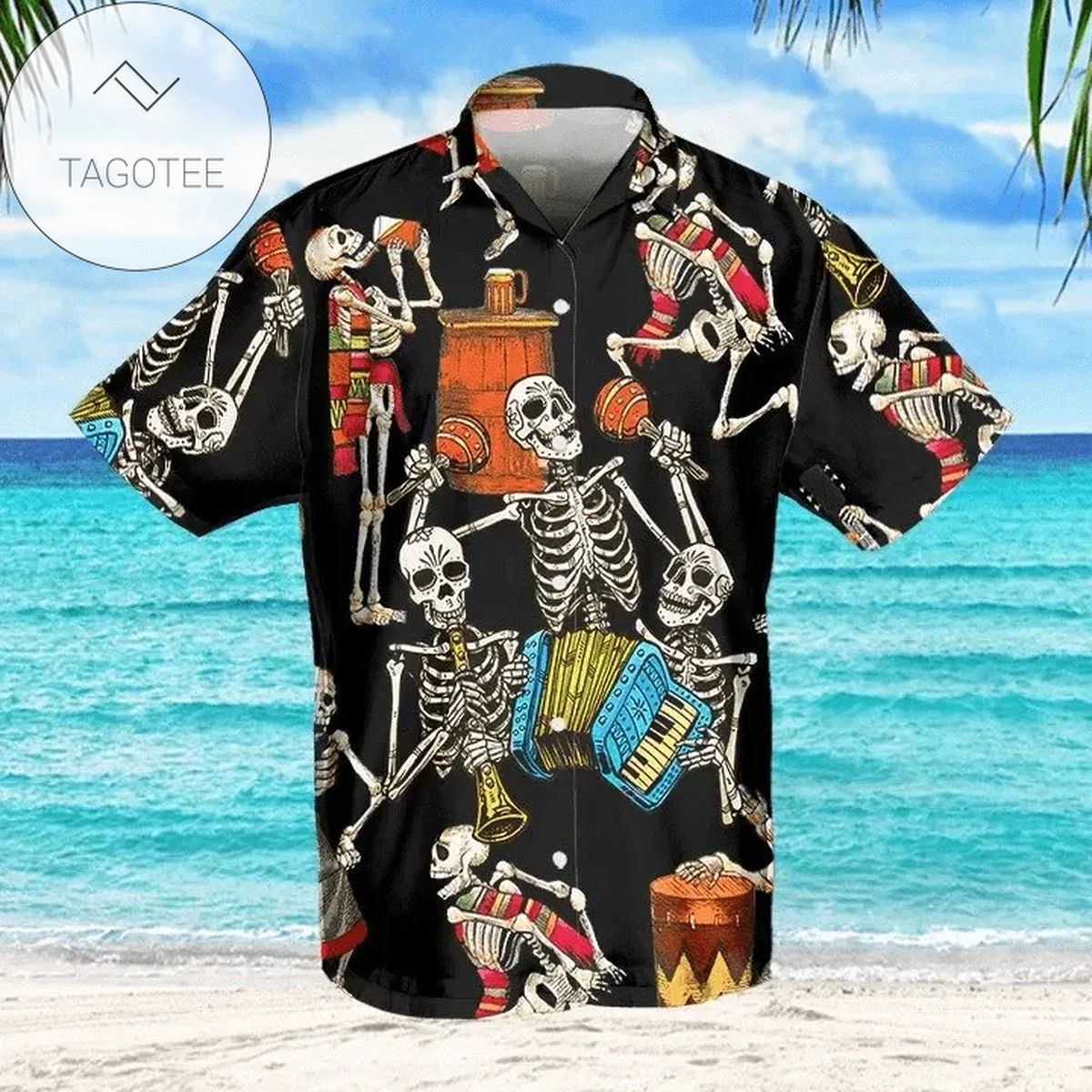 Amazing Navy Hawaiian Shirt For Men With Vibrant Colors And Textures