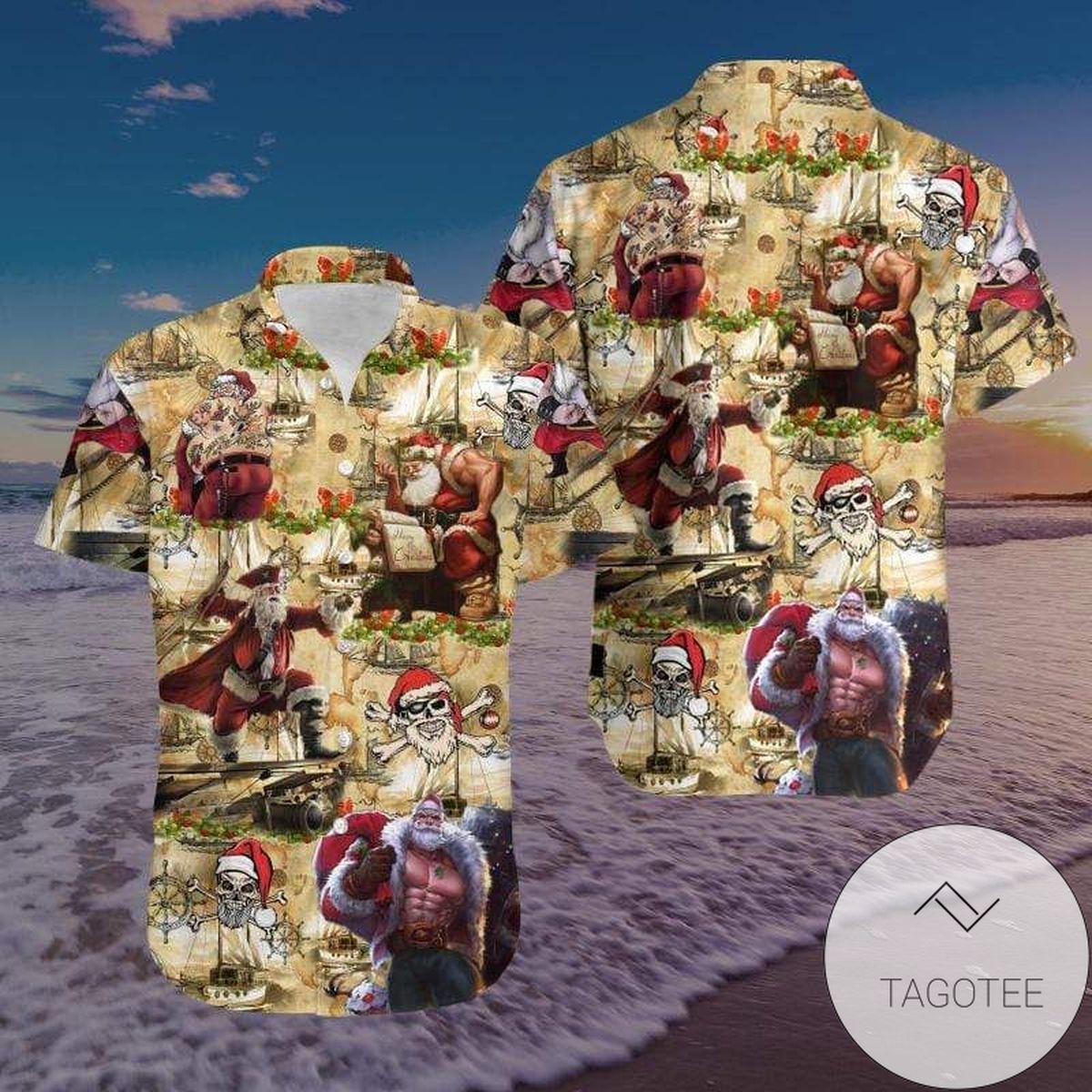 Amazing Pirate Shark For men And Women Graphic Print Short Sleeve Hawaiian Casual Shirt