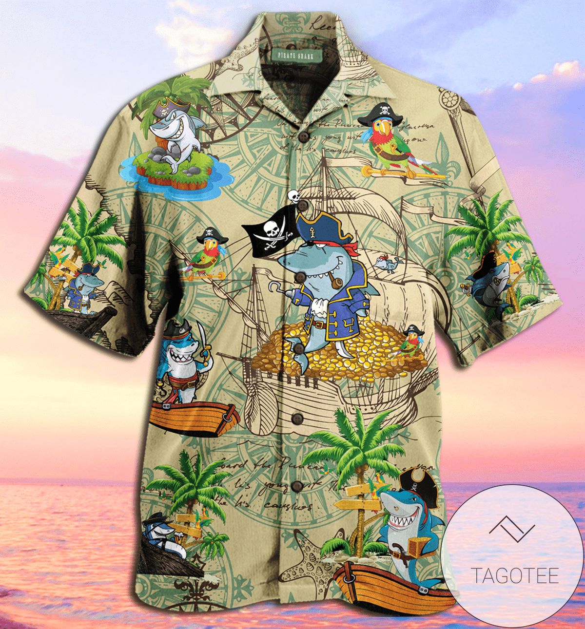 Amazing Pirate Skull Finding Treasure Authentic Hawaiian Shirt 2022s H