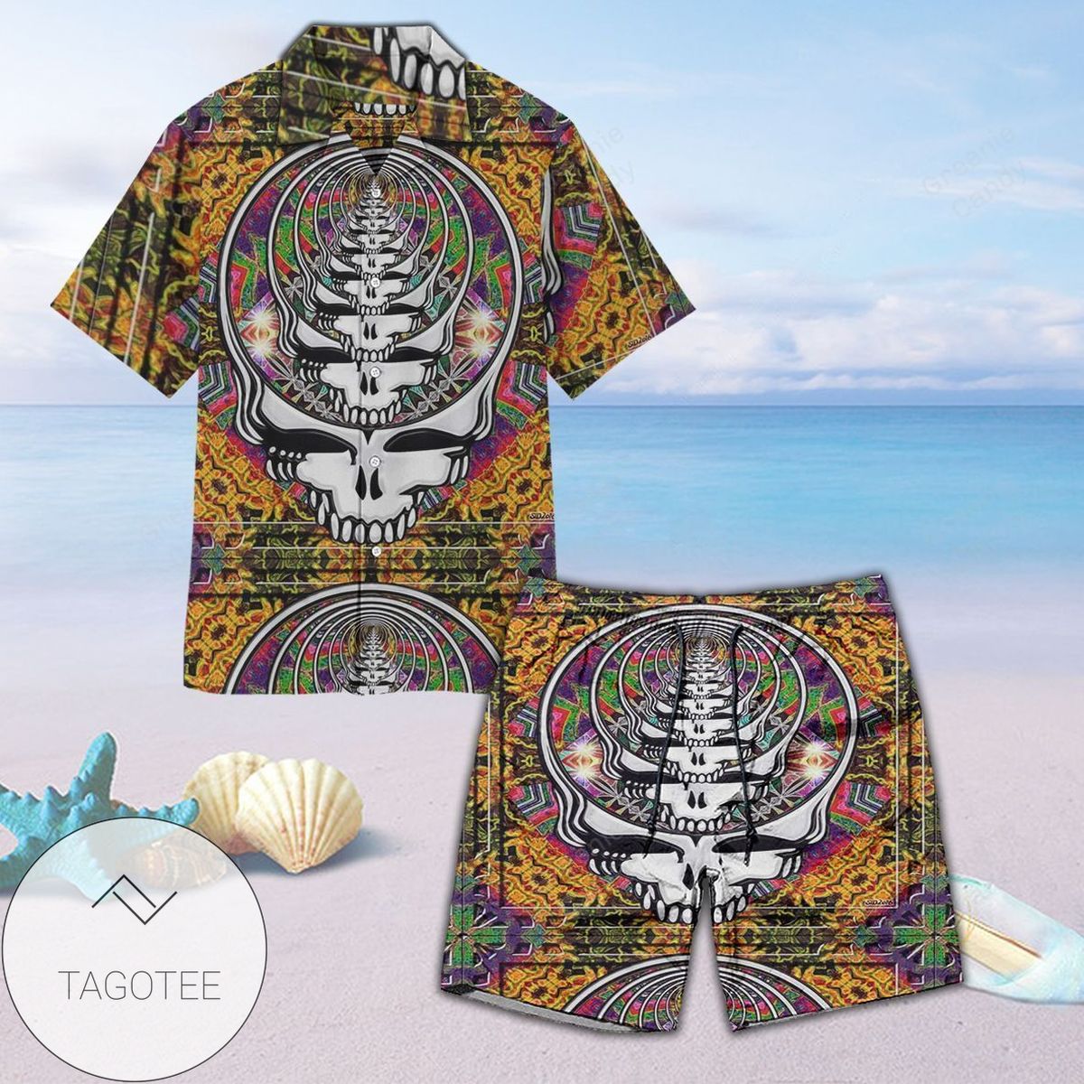 Amazing Repeated Grateful Dead All Over Print 3D Unisex Hawaiian Shirt And Beach Short