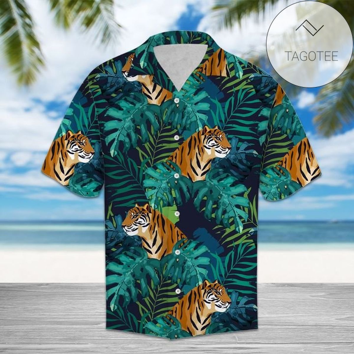 Amazing Tiki Surfing Enjoy Summer Blue Tropical Unisex Hawaiian Shirts