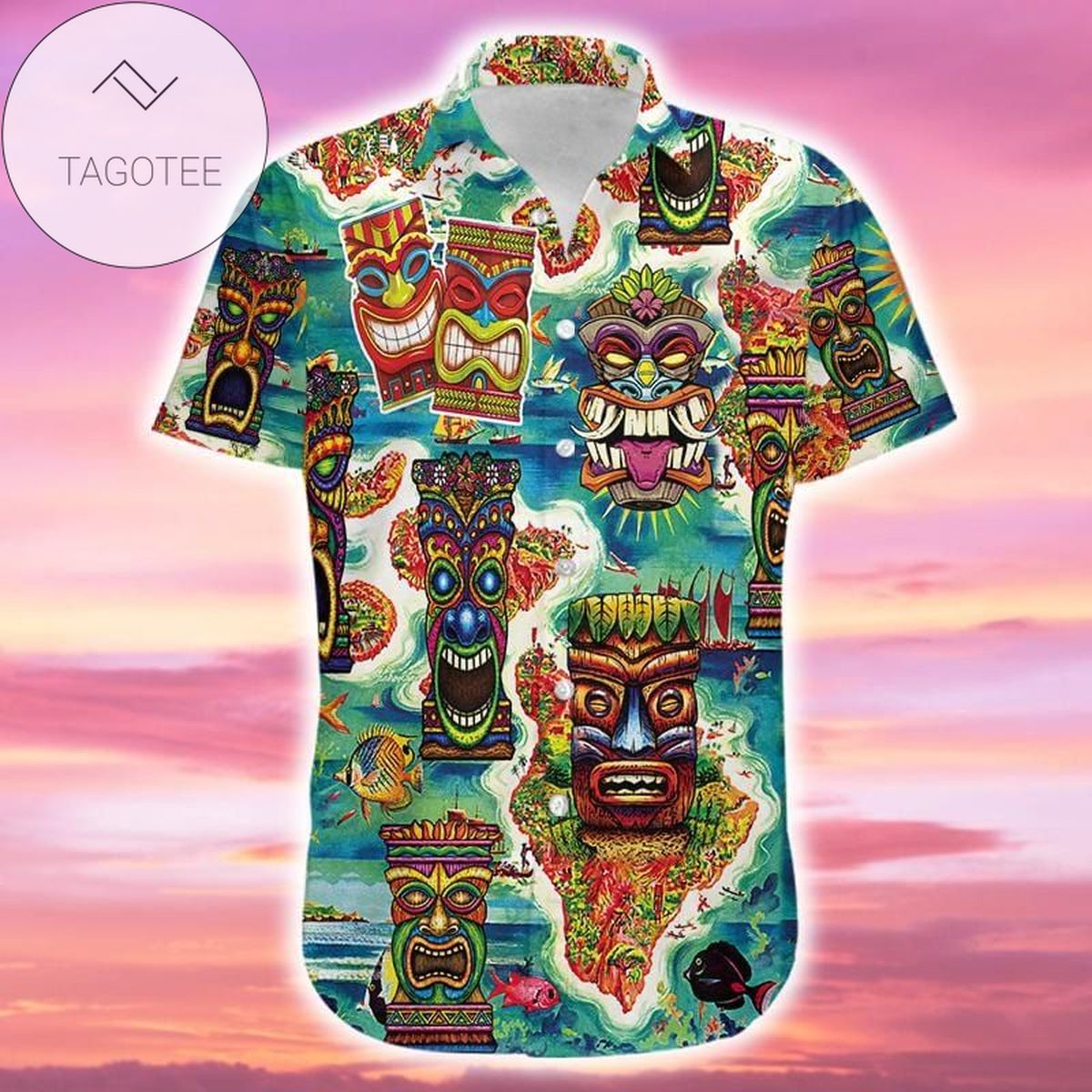 Amazing Train Locomotive Graphic Print Short Sleeve Hawaiian Casual Shirt