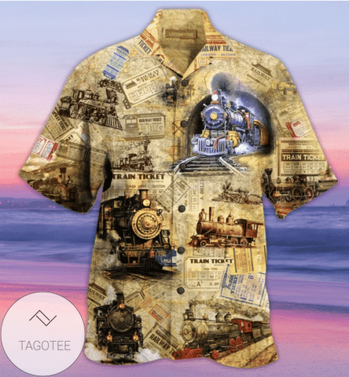 Amazing Trains Unisex Hawaiian Aloha Shirts V