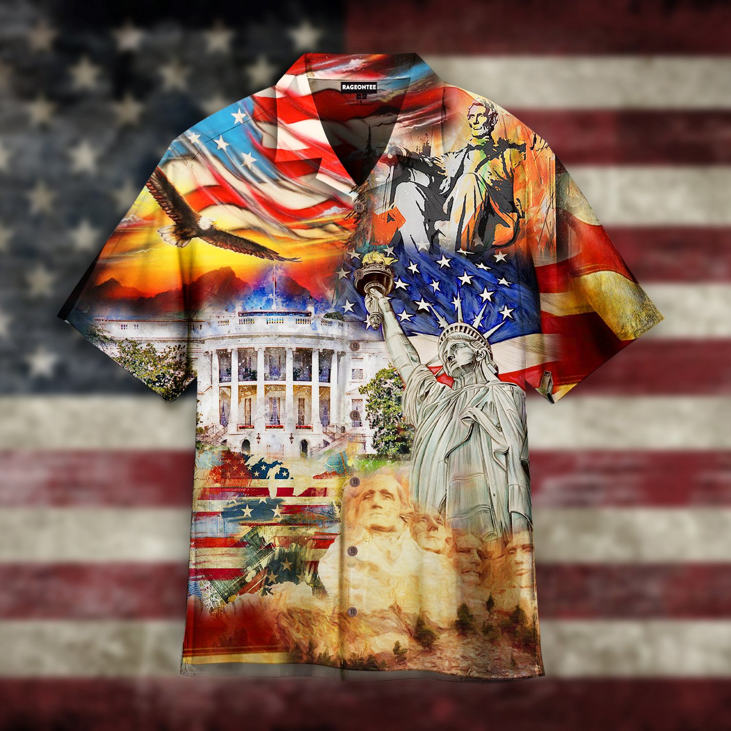 America Pop Art Colorful Hawaiian Shirt For Men Women