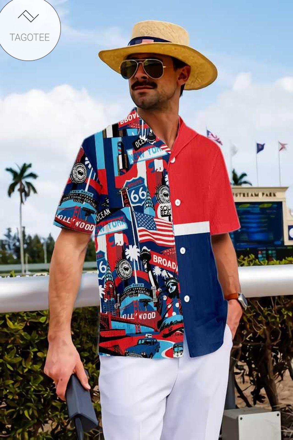 America Saddle Bronc Hawaiian Shirt and Shorts