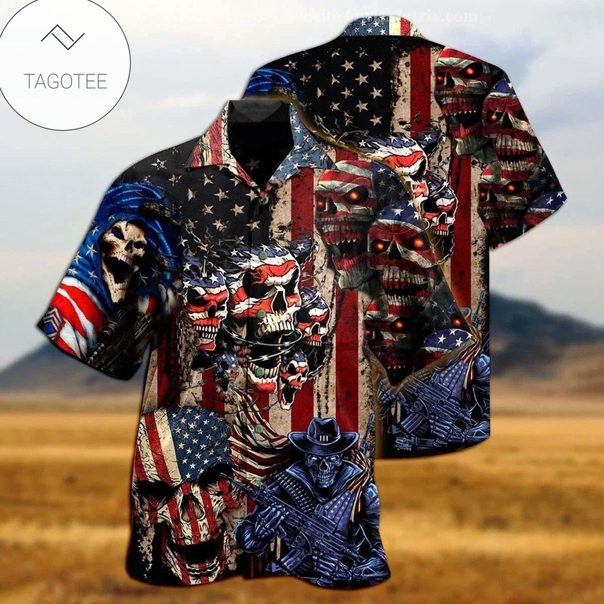 America Skull Pride Attack Edition Hawaiian Shirt