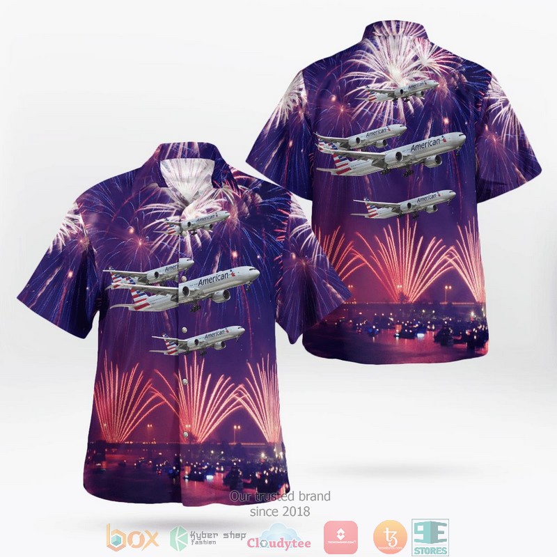 American Airlines Boeing 777-300ER Hawaiian Shirt