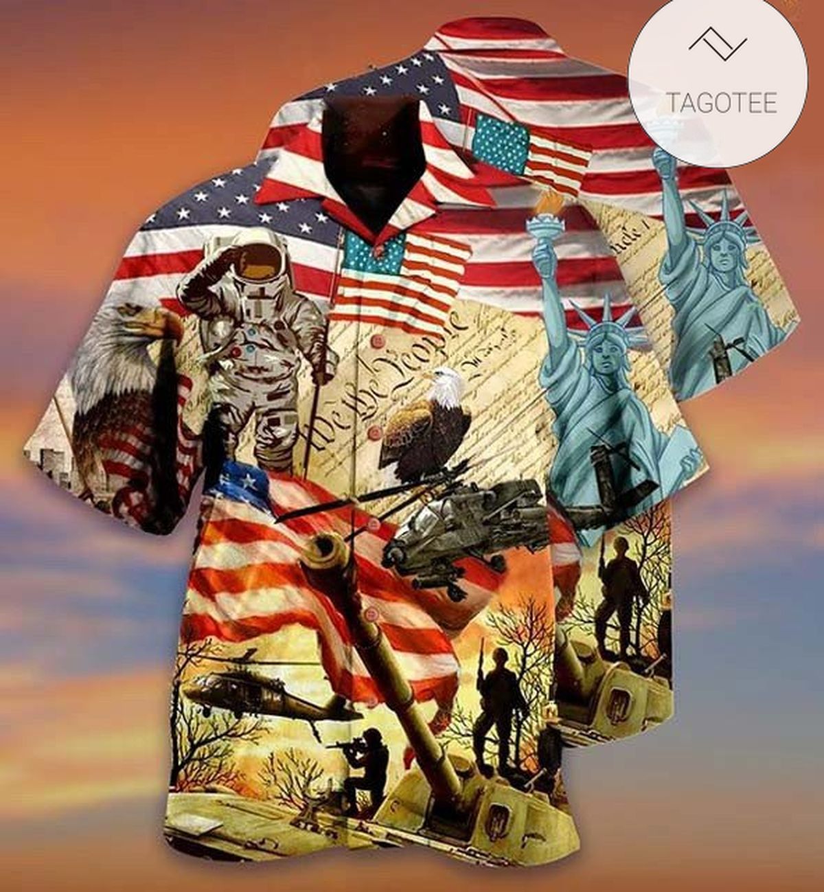 American Army and freedom Hawaiian Shirt