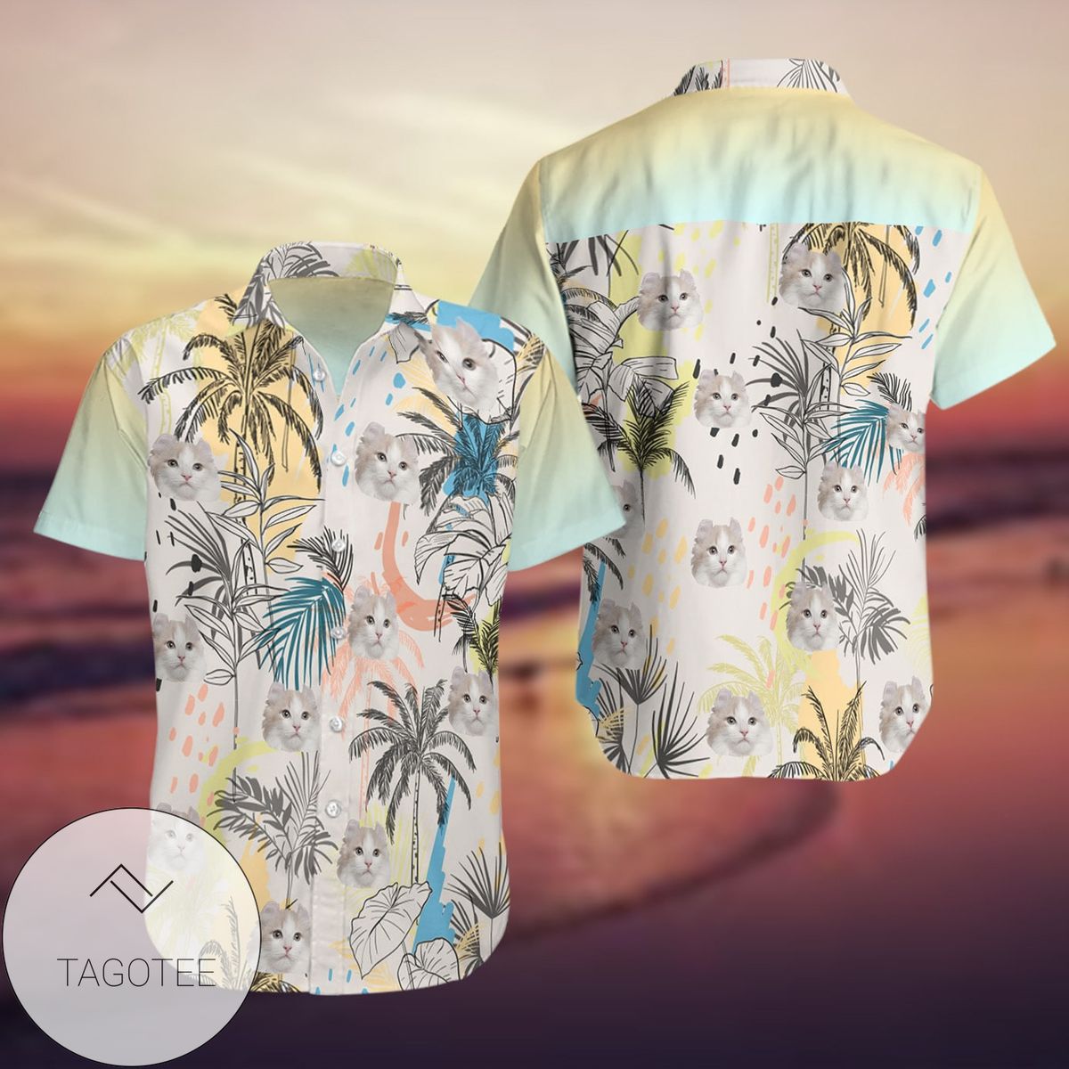 American Dad Hawaiian Graphic Print Short Sleeve Hawaiian Casual Shirt