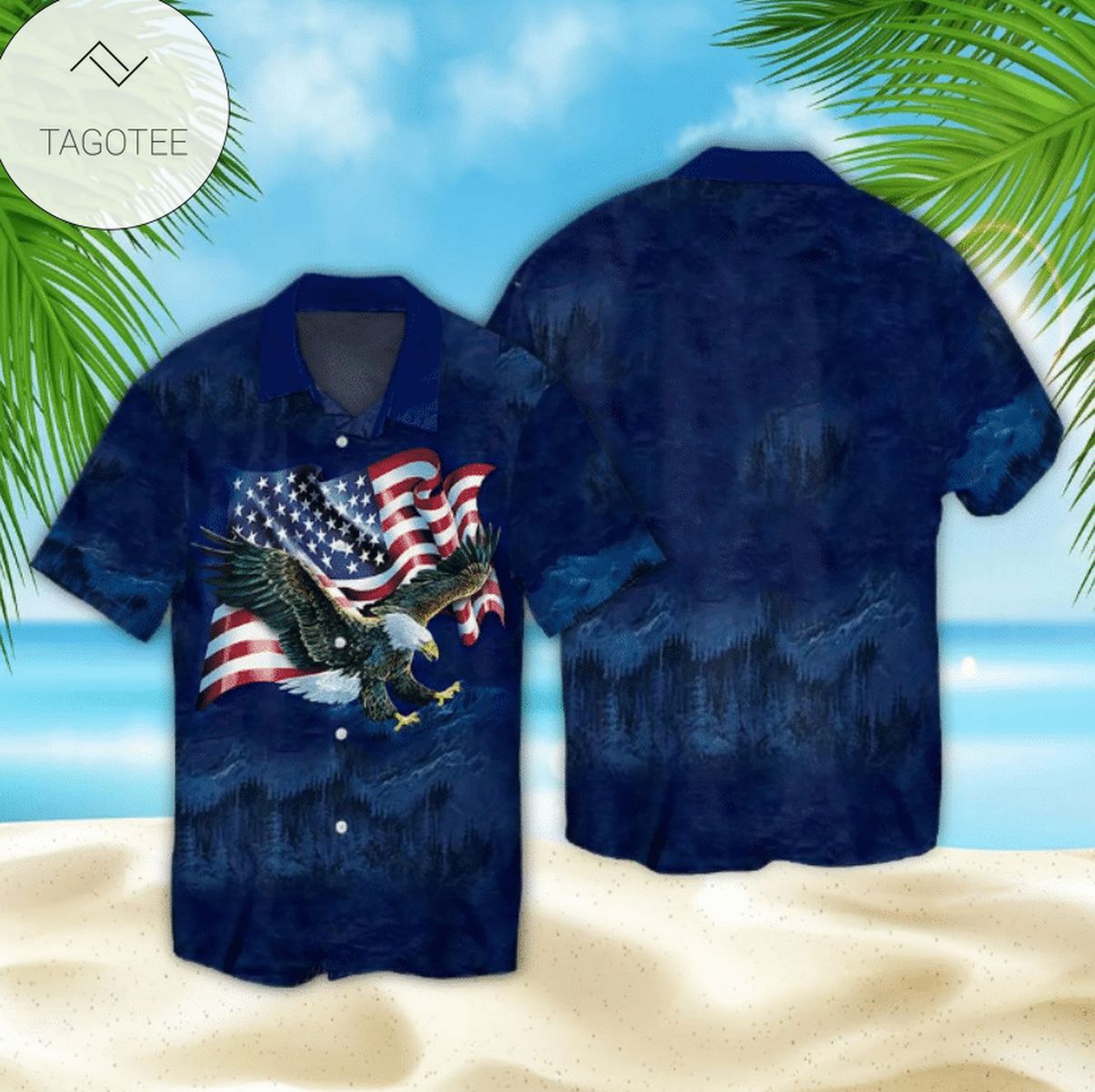 American Eagle Stay Strong Hawaiian Shirt