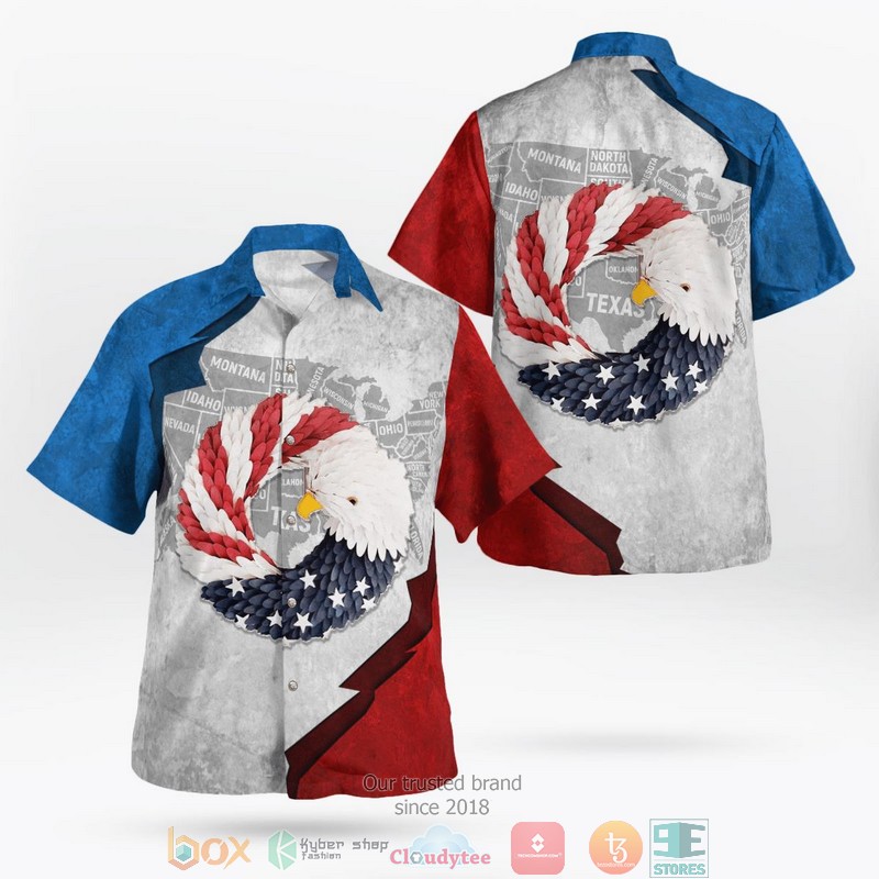 American Flag Eagle And Statue of Liberty Short Sleeve Hawaiian shirt