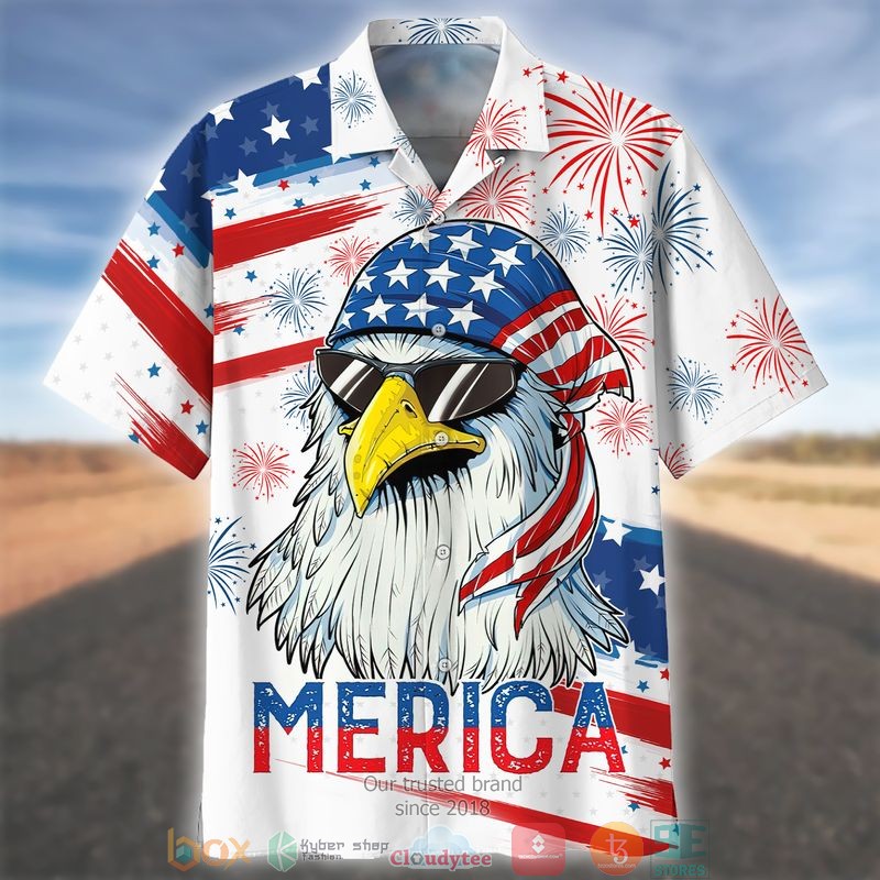 American Eagle Wreath Independence Day Hawaiian Shirt