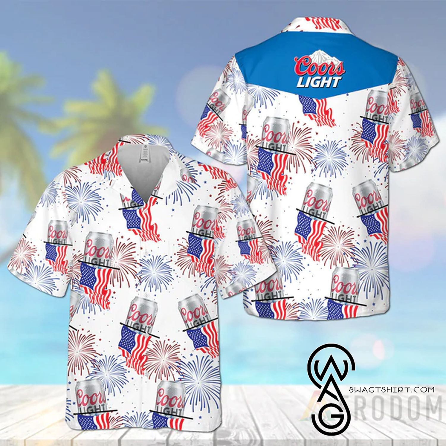 American Independence Day Bud Light Beer Summer Vibes Hawaiian Shirt