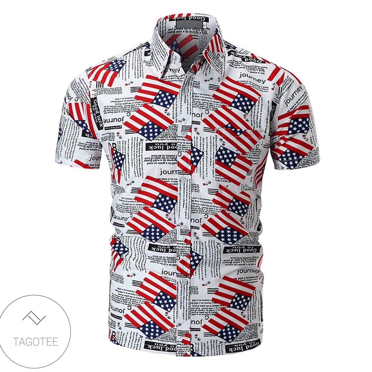 American Flag Golf Hawaiian Shirt