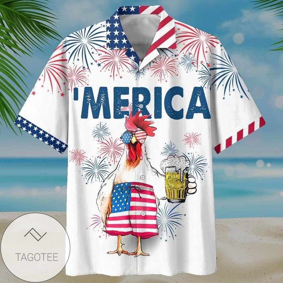 American Flag Special Patriotic Eagle Hawaiian Aloha Shirts V